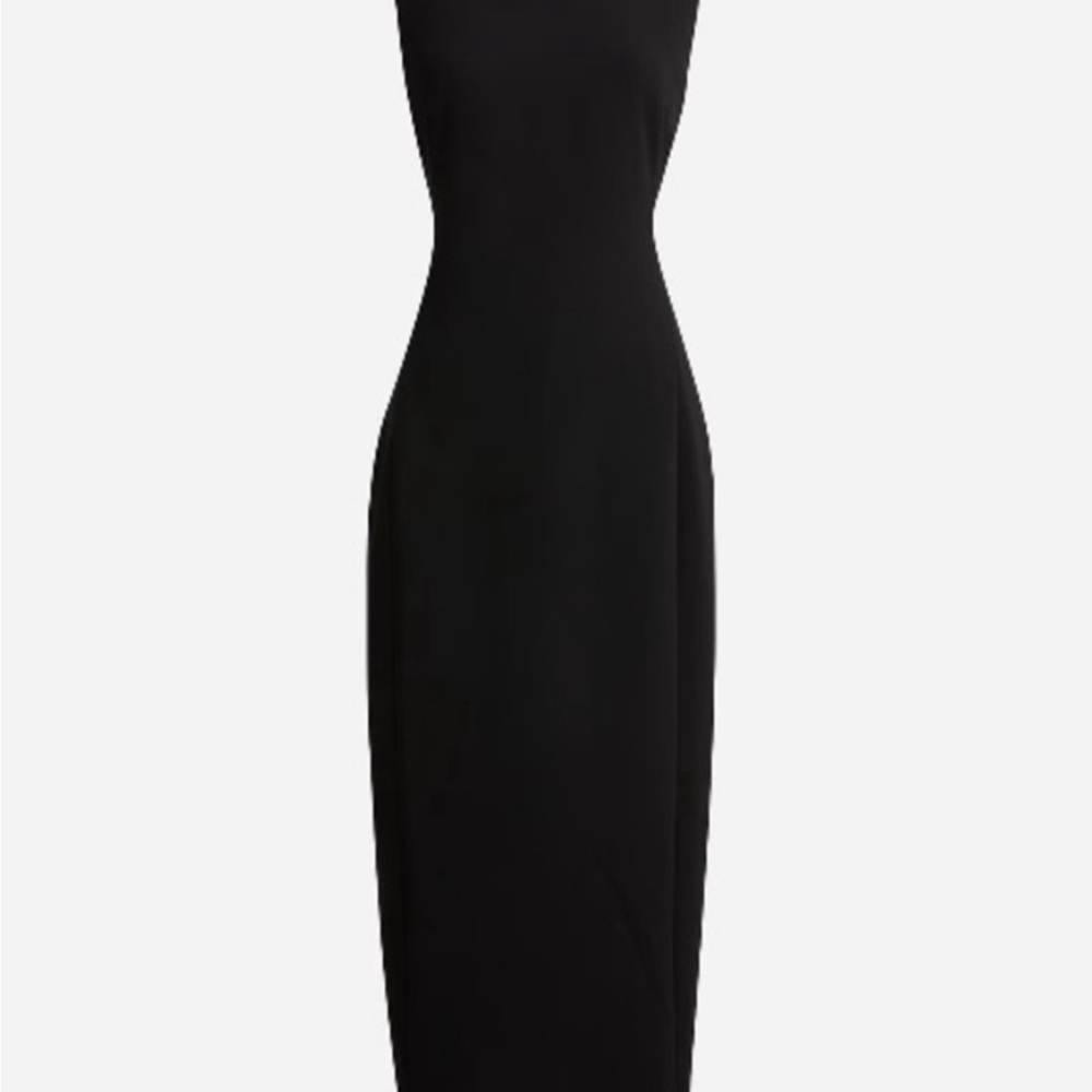 J crew Sleeveless sheath dress in drapey crepe black